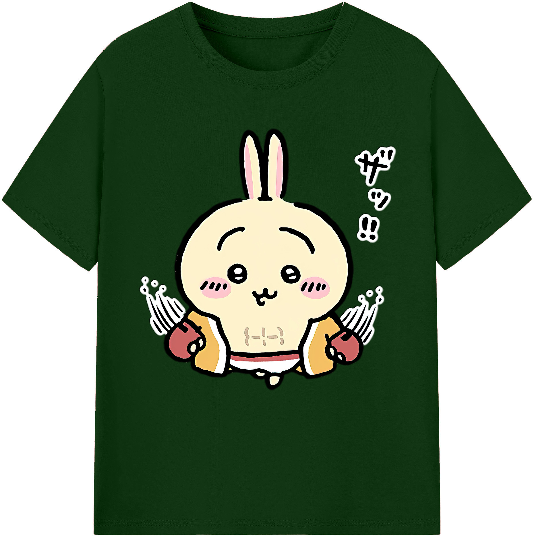 （画像用） ちいかわ うさぎ Chii-kawa usagi 綿100％半袖Tシャツ（フロントプリント）